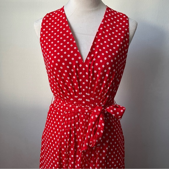 Anne Klein Dot-Print Pleated A-Line Dress - Picture 5 of 6